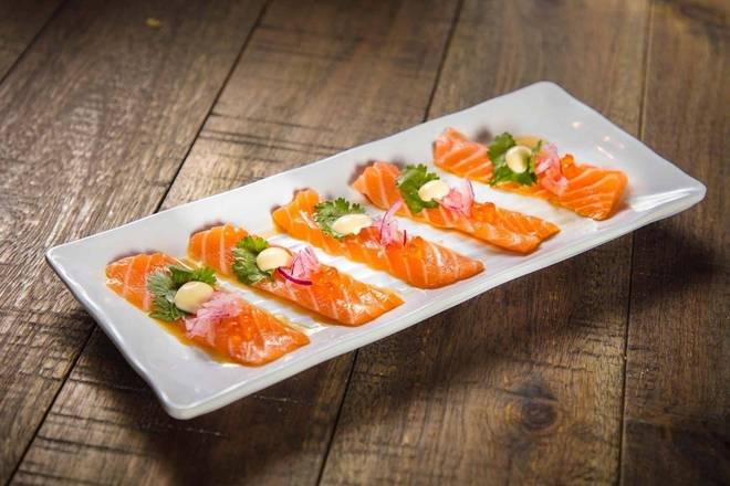 Order Salmon carpaccio food online from Sake 2 Me Sushi store, Tustin on bringmethat.com