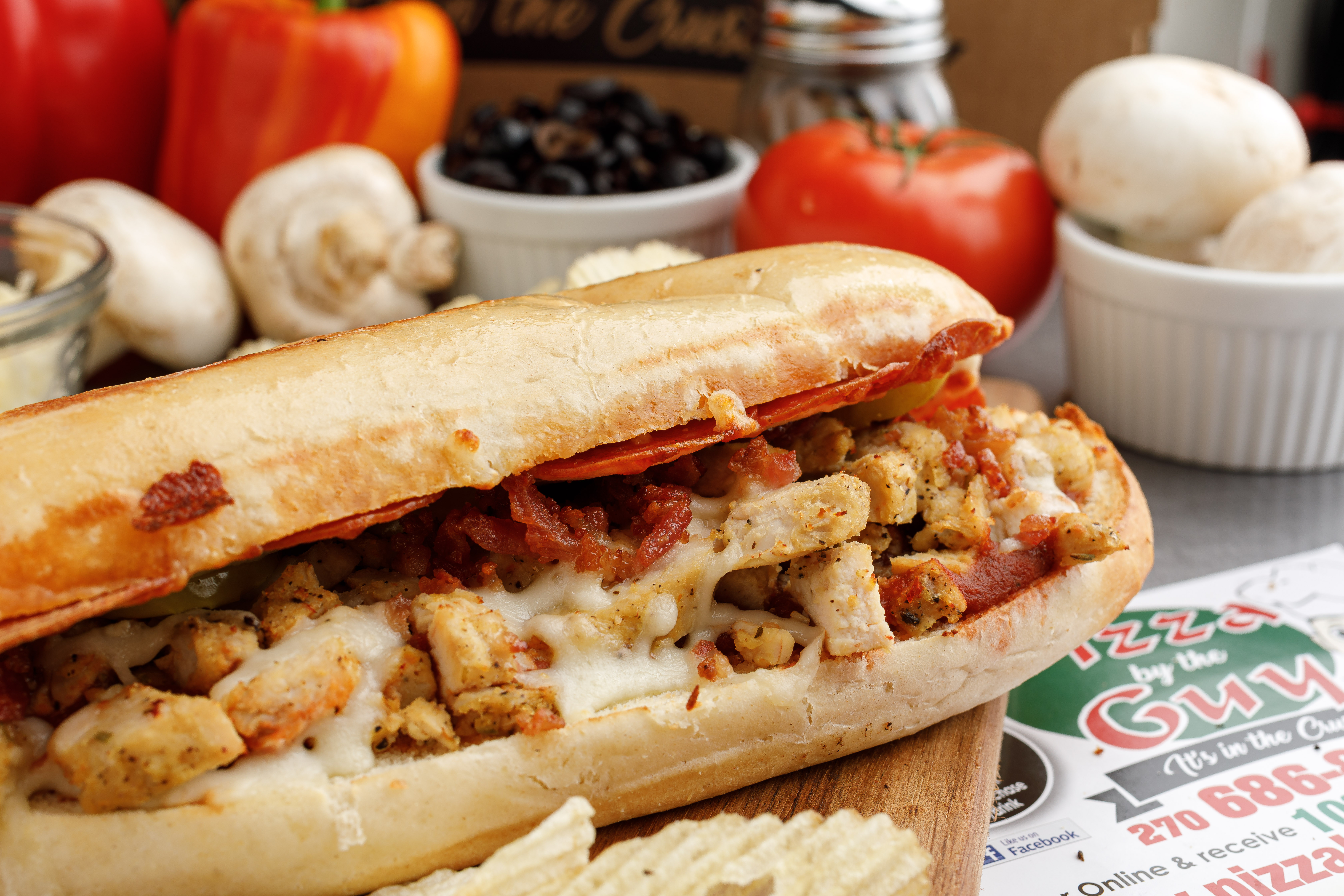 Order Chicken Stromboli Sub Sandwich food online from Pizza by the Guy store, Owensboro on bringmethat.com