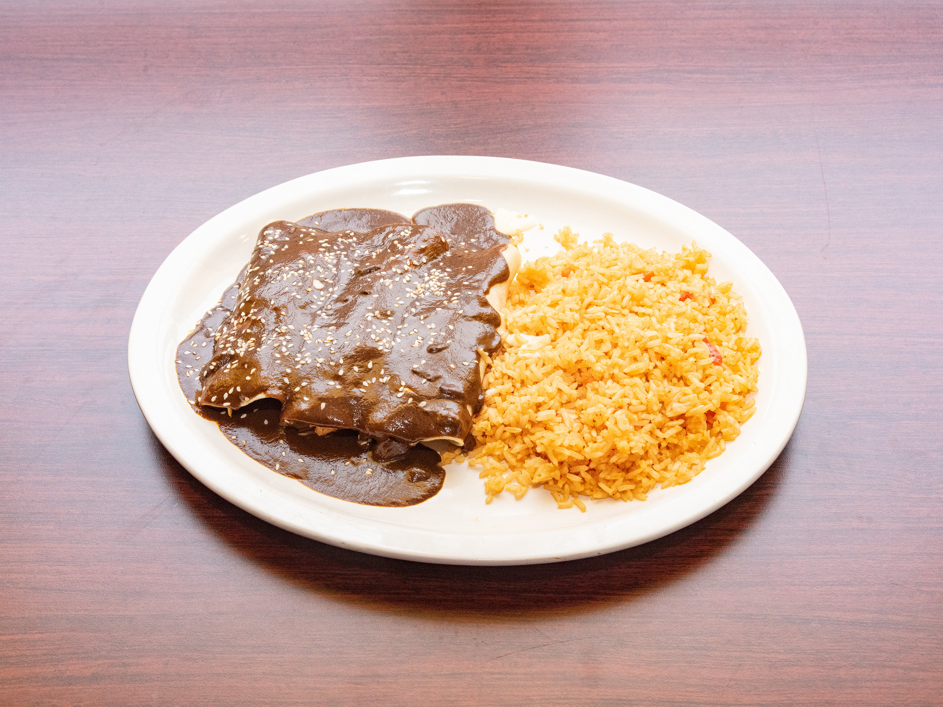 Order Enchiladas de Mole food online from El Nopal Mexican Restaurant store, Cedartown on bringmethat.com