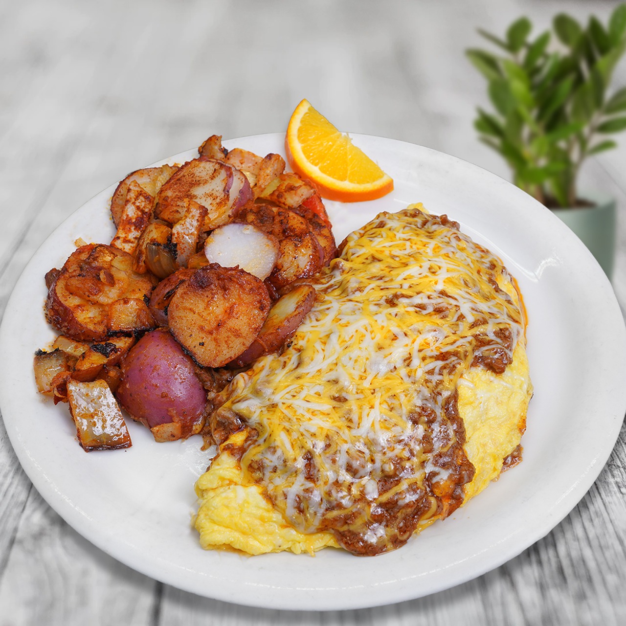 Order Chili Cheese Omelette food online from Spires store, Ontario on bringmethat.com