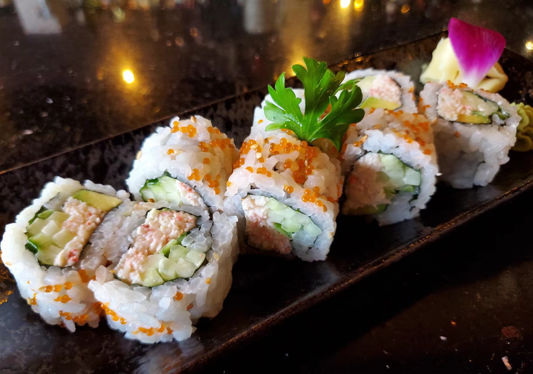 Order Real Crab California Roll food online from Tsui Sushi Bar store, Seattle on bringmethat.com