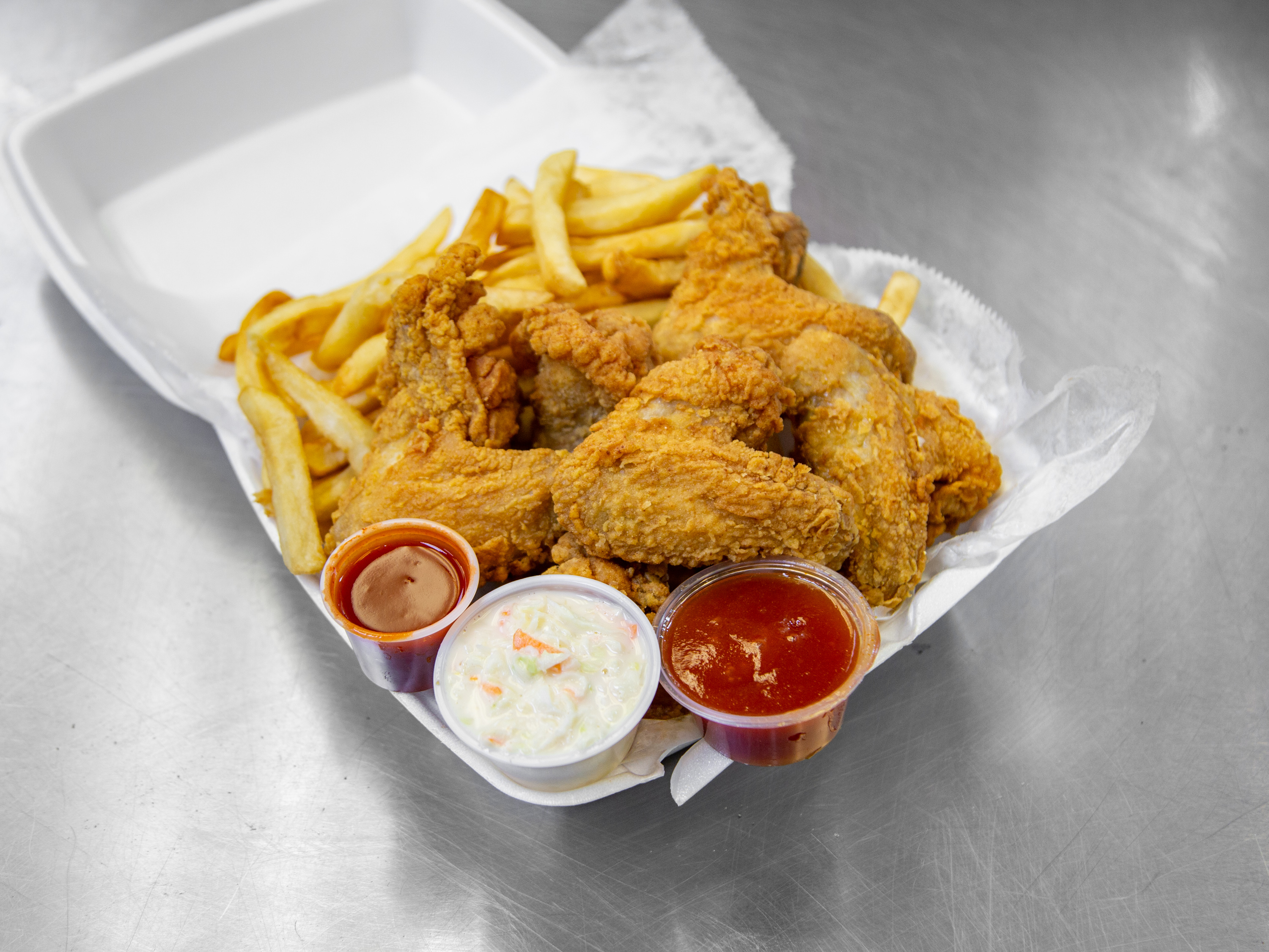 Order Three Chicken Wings food online from J & J Fish store, Riverdale on bringmethat.com