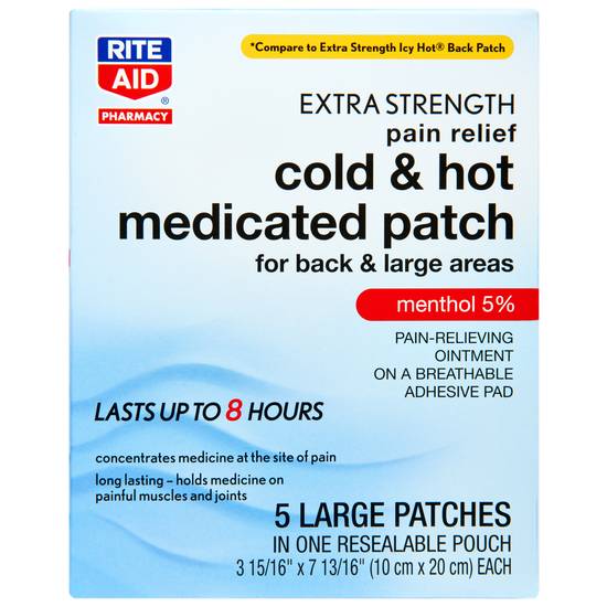Order Rite Aid Hot & Cold Lidocaine Patches with Menthol (5 ct) food online from Rite Aid store, Warren on bringmethat.com