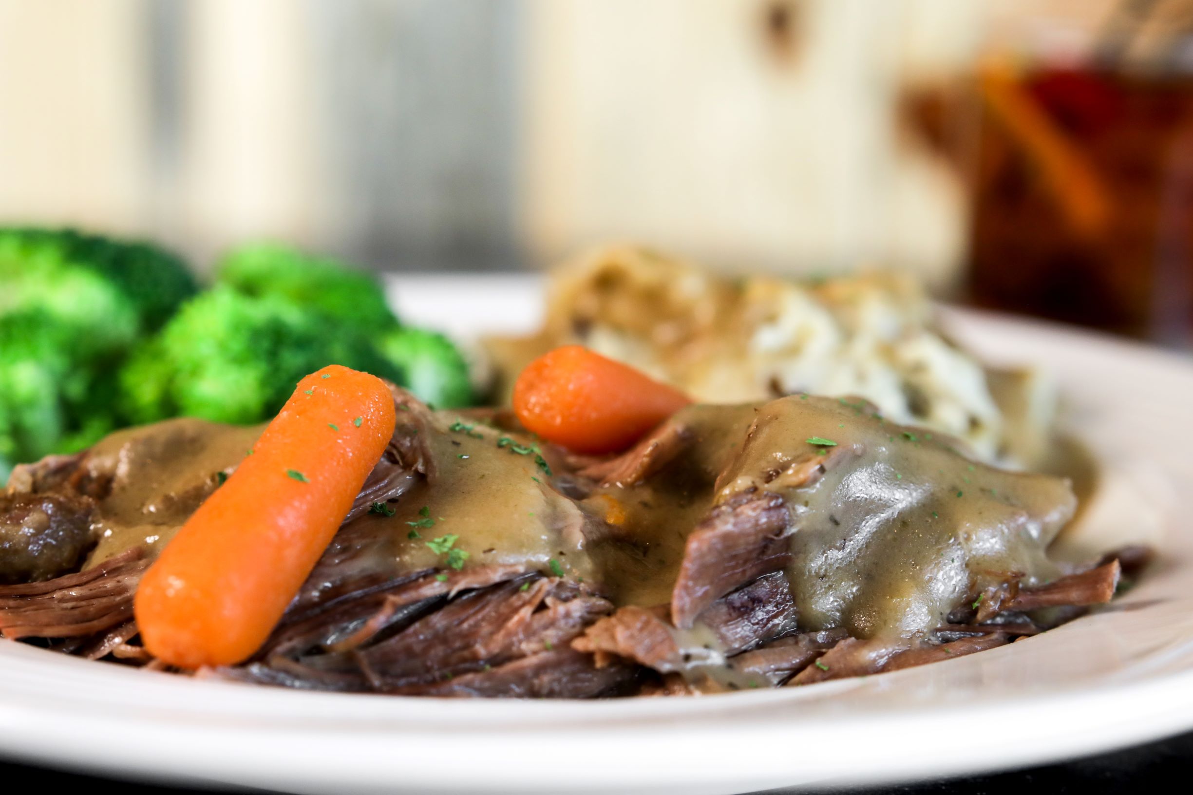Order Slow-Cooked Pot Roast food online from Black Eyed Pea-Englewood store, Englewood on bringmethat.com