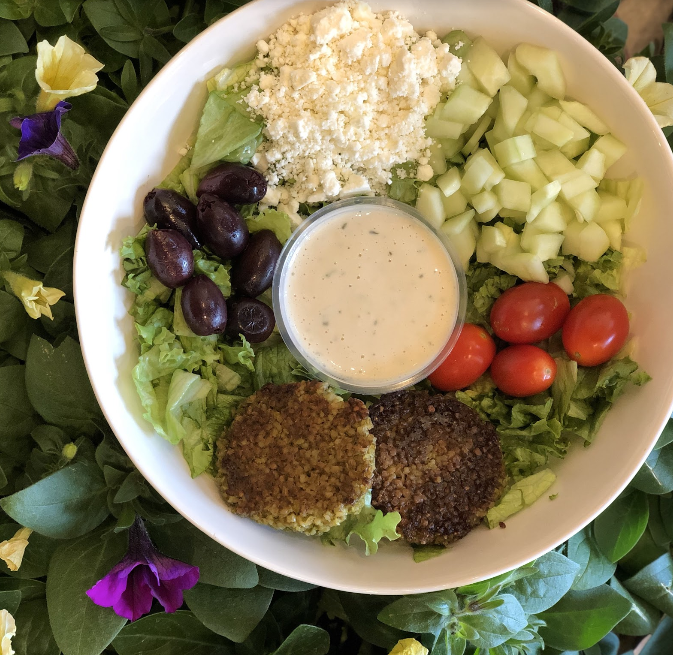 Order Lebanese Salad food online from Mata G Vegetarian Kitchen store, Albuquerque on bringmethat.com