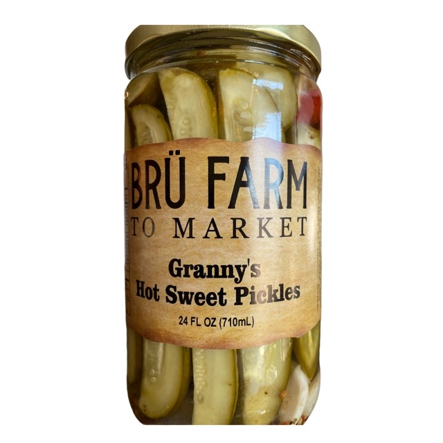 Order Pickles: Granny's Hot & Sweet (24oz) food online from Bru Grill & Market store, Lake Forest on bringmethat.com