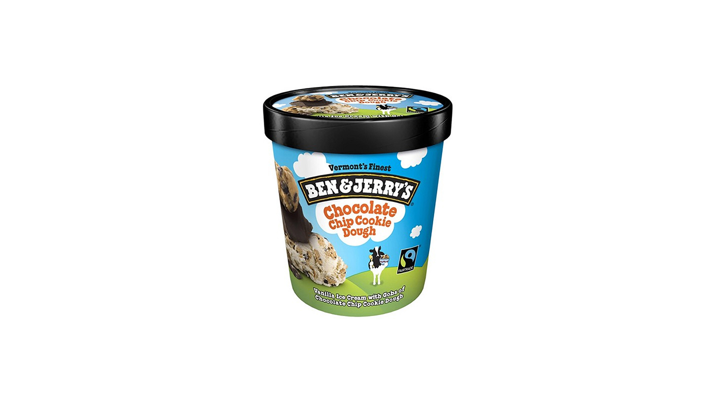 Order Ben and Jerry's Chocolate Chip Cookie Dough Pint food online from Extramile store, Ontario on bringmethat.com