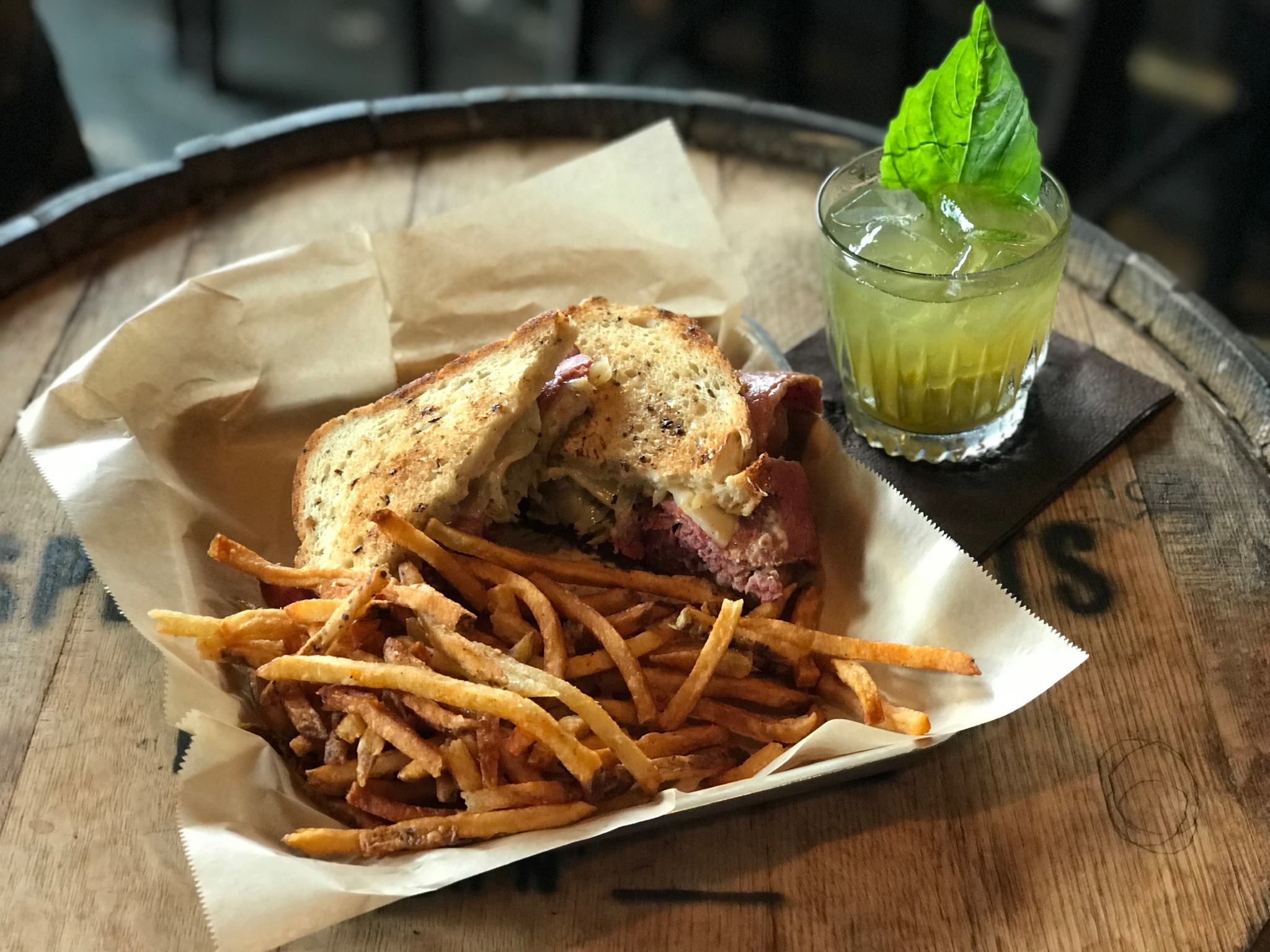 Order House Smoked Pastrami Reuben food online from The Sutler Saloon store, Nashville on bringmethat.com
