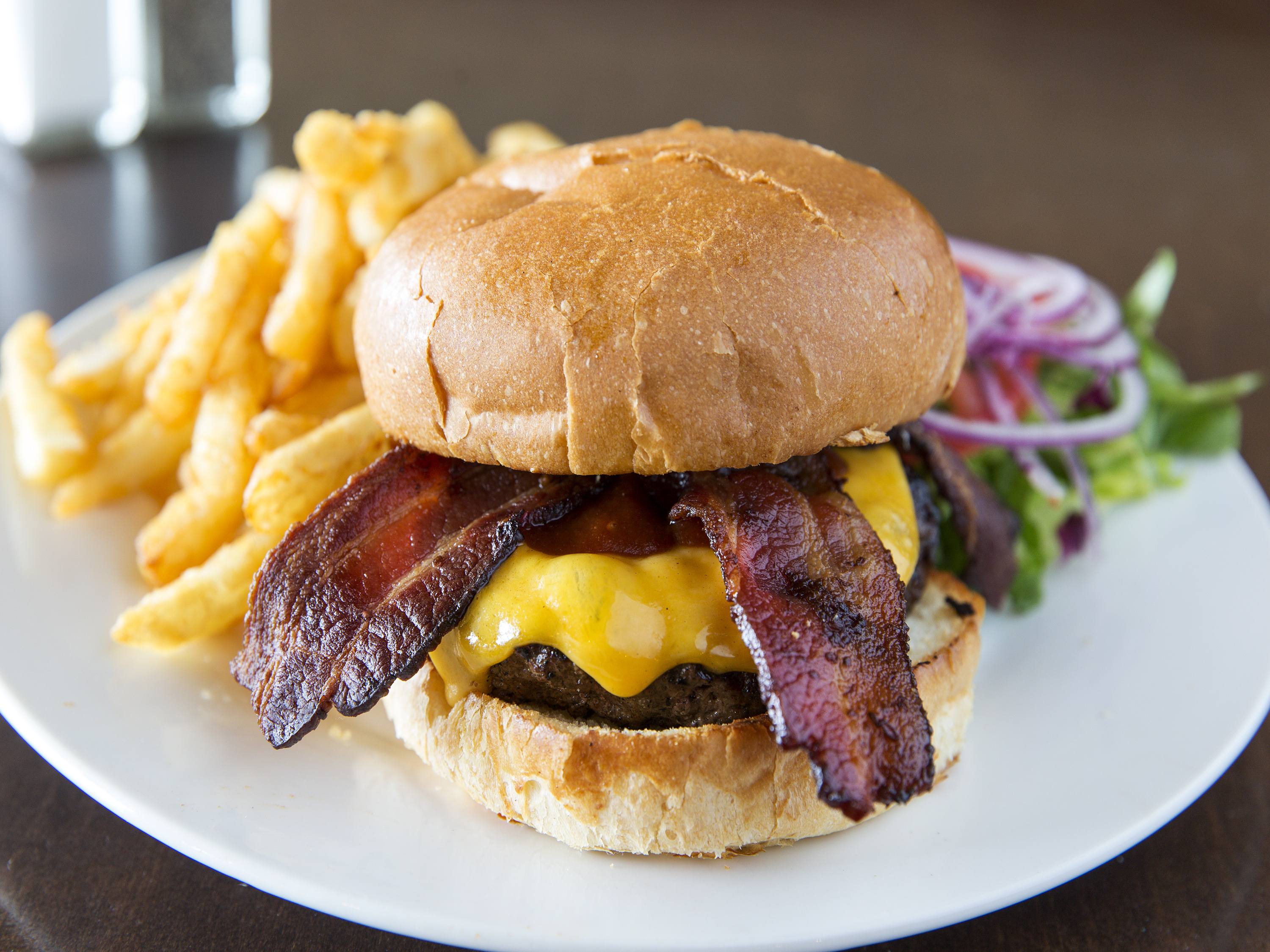 Order Spicy BBQ and Bacon Burger food online from Barrelhouse Pub and Grill store, Garden City on bringmethat.com