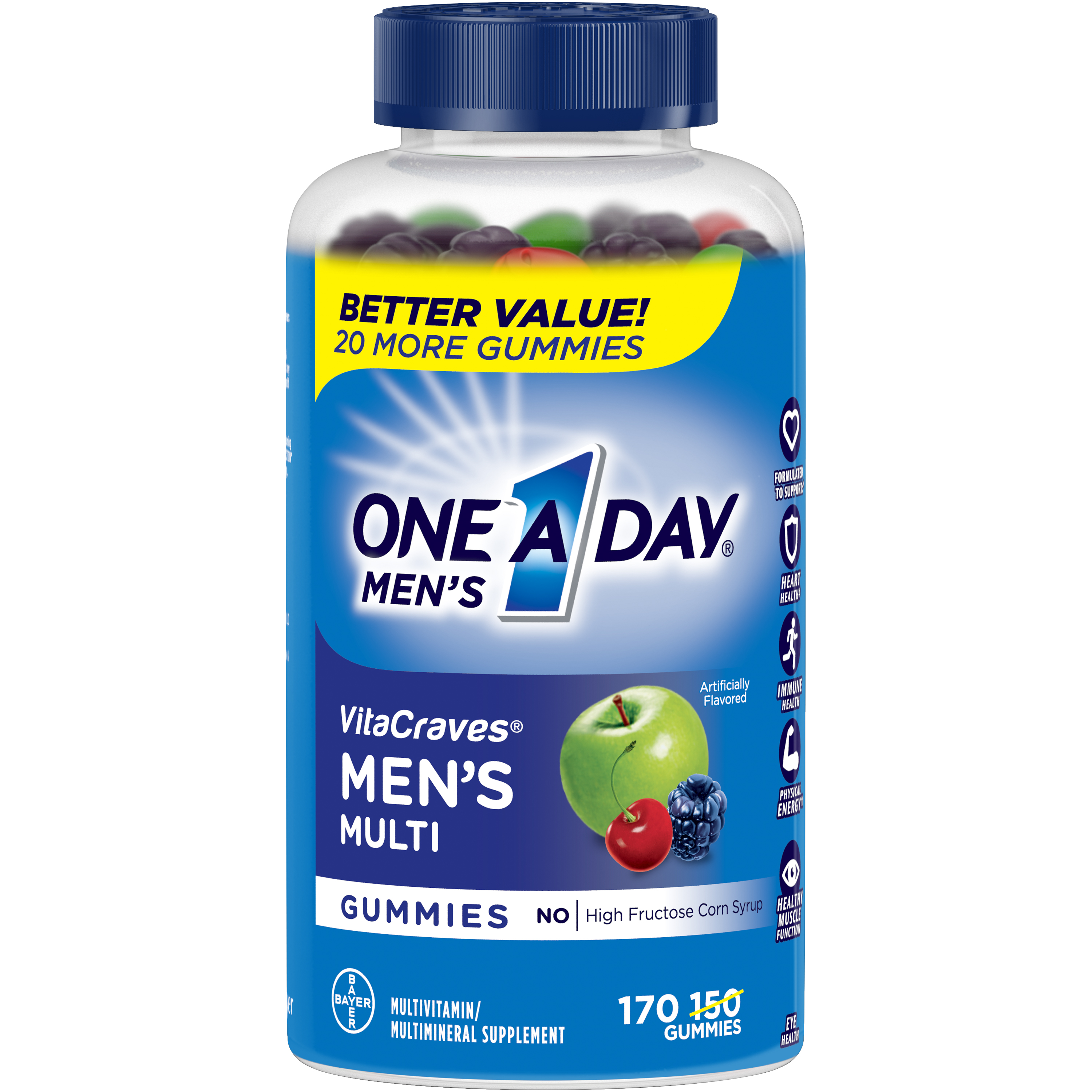 Order One A Day Men's VitaCraves Multivitamin Gummies - 170 ct food online from Rite Aid store, READING on bringmethat.com