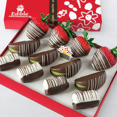 Order Chocolate Dipped Strawberries, Apples and Bananas Box food online from Edible Arrangements store, Delran on bringmethat.com