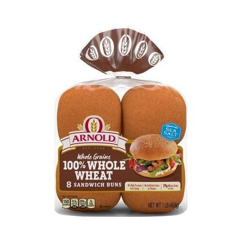 Order Arnold · 100% Whole Wheat Burger Buns (8 buns) food online from Safeway store, Rehoboth Beach on bringmethat.com