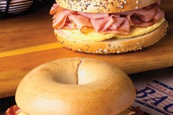 Order Egg, Cheese and Ham Bagel food online from The Great American Bagel store, Orland Park on bringmethat.com