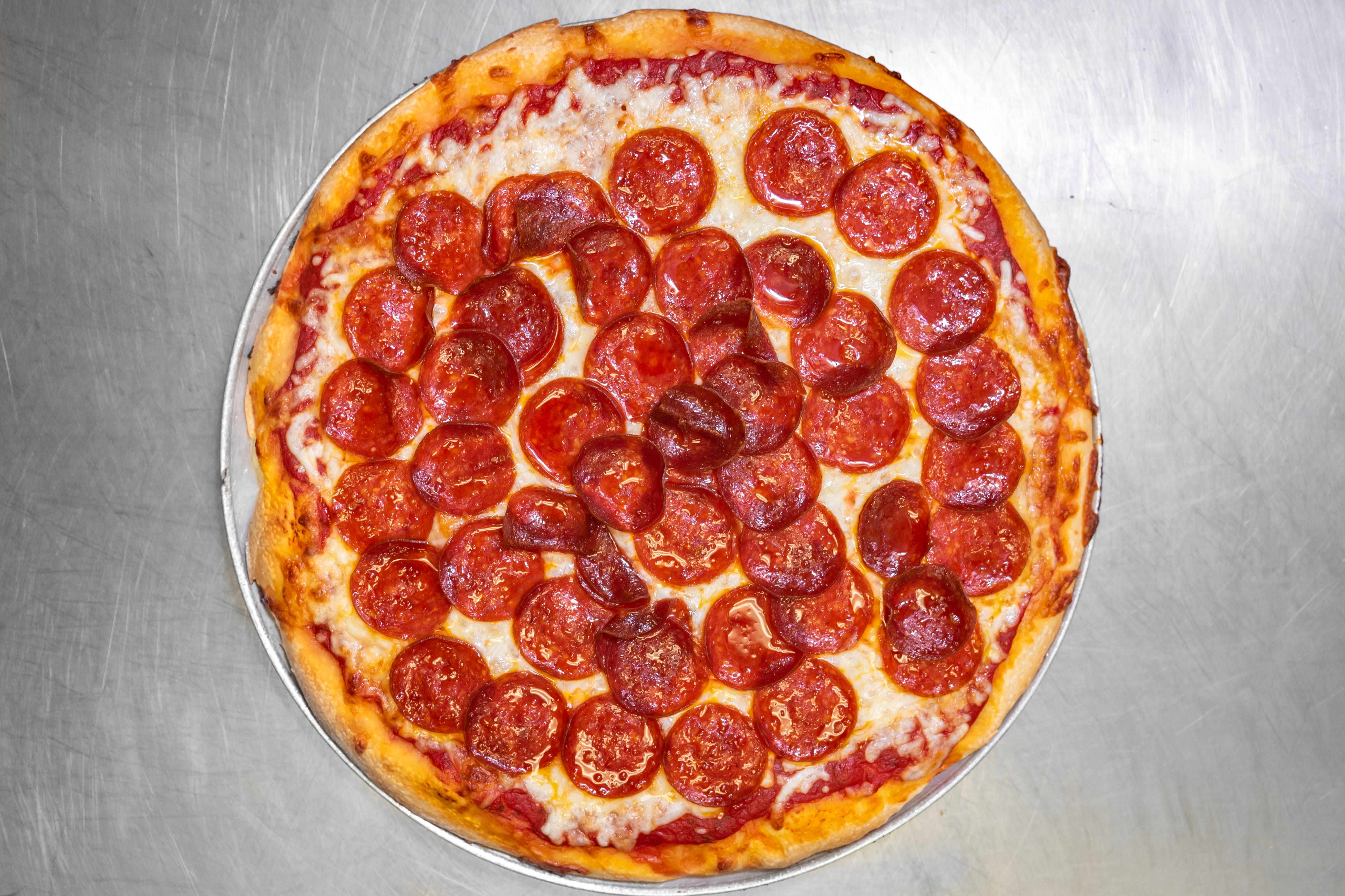 Order 2. Pepperoni Pizza - Large (12 Slices) food online from Zavarelli's Pizza Shop store, Canton on bringmethat.com