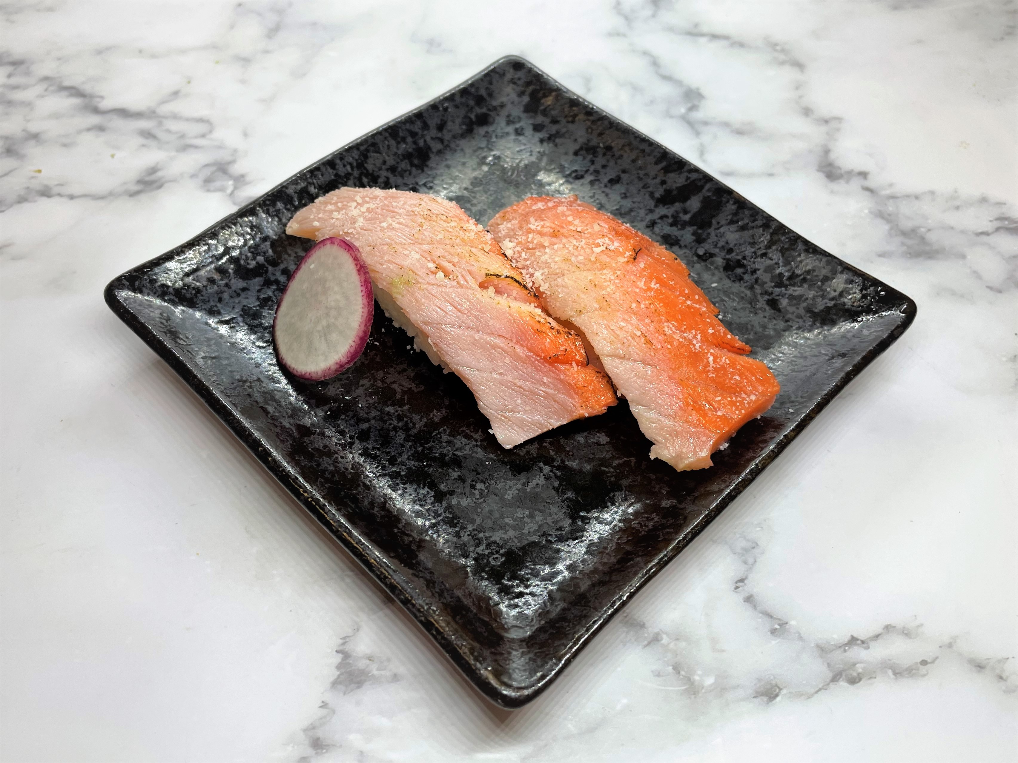 Order Smoked Salmon Nigiri 2pcs food online from Izakaya Hi store, Houston on bringmethat.com