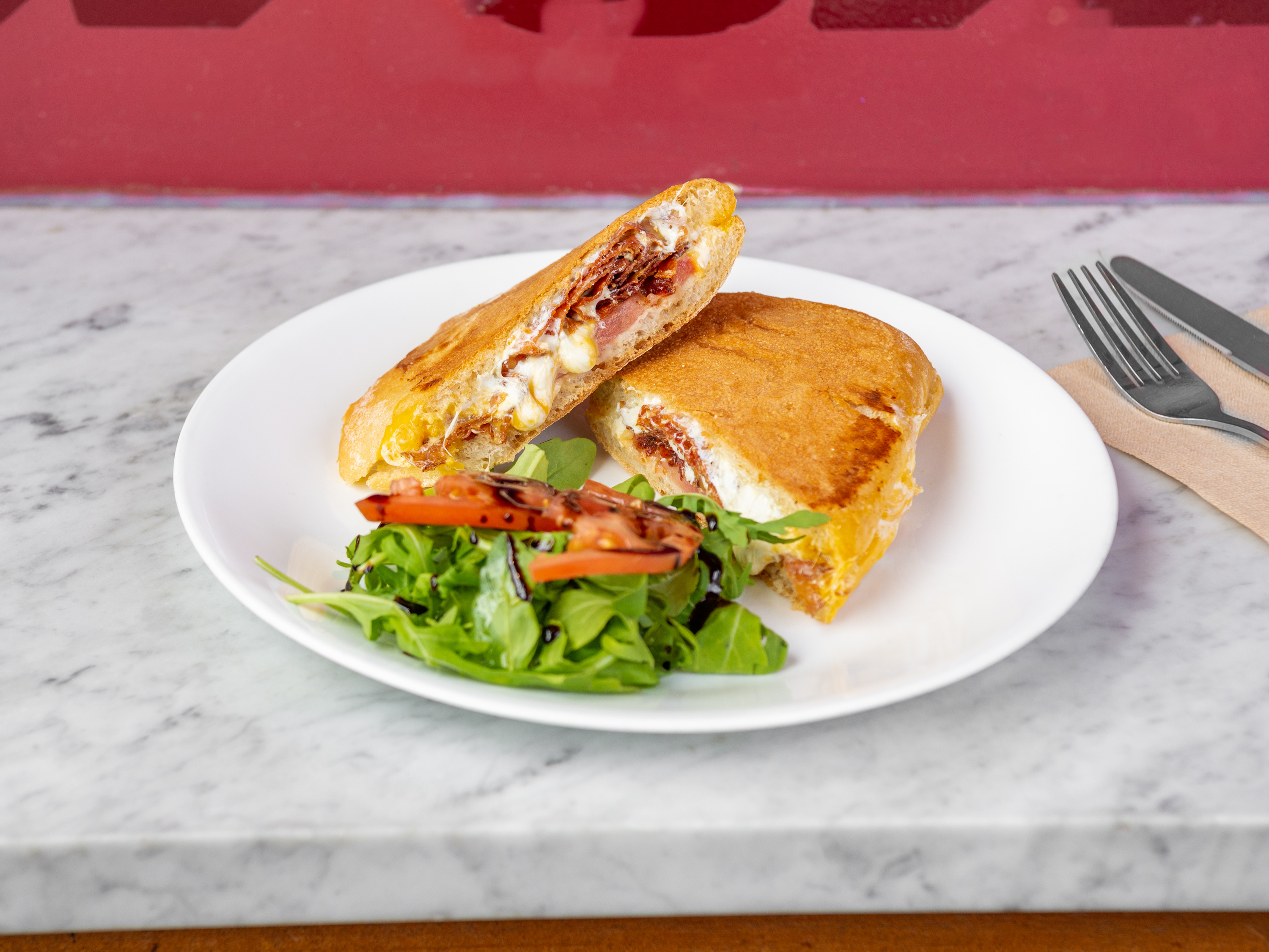 Order Bacon and Grilled Cheese Panini food online from Cusp, Crepe And Espresso Bar store, Kings on bringmethat.com