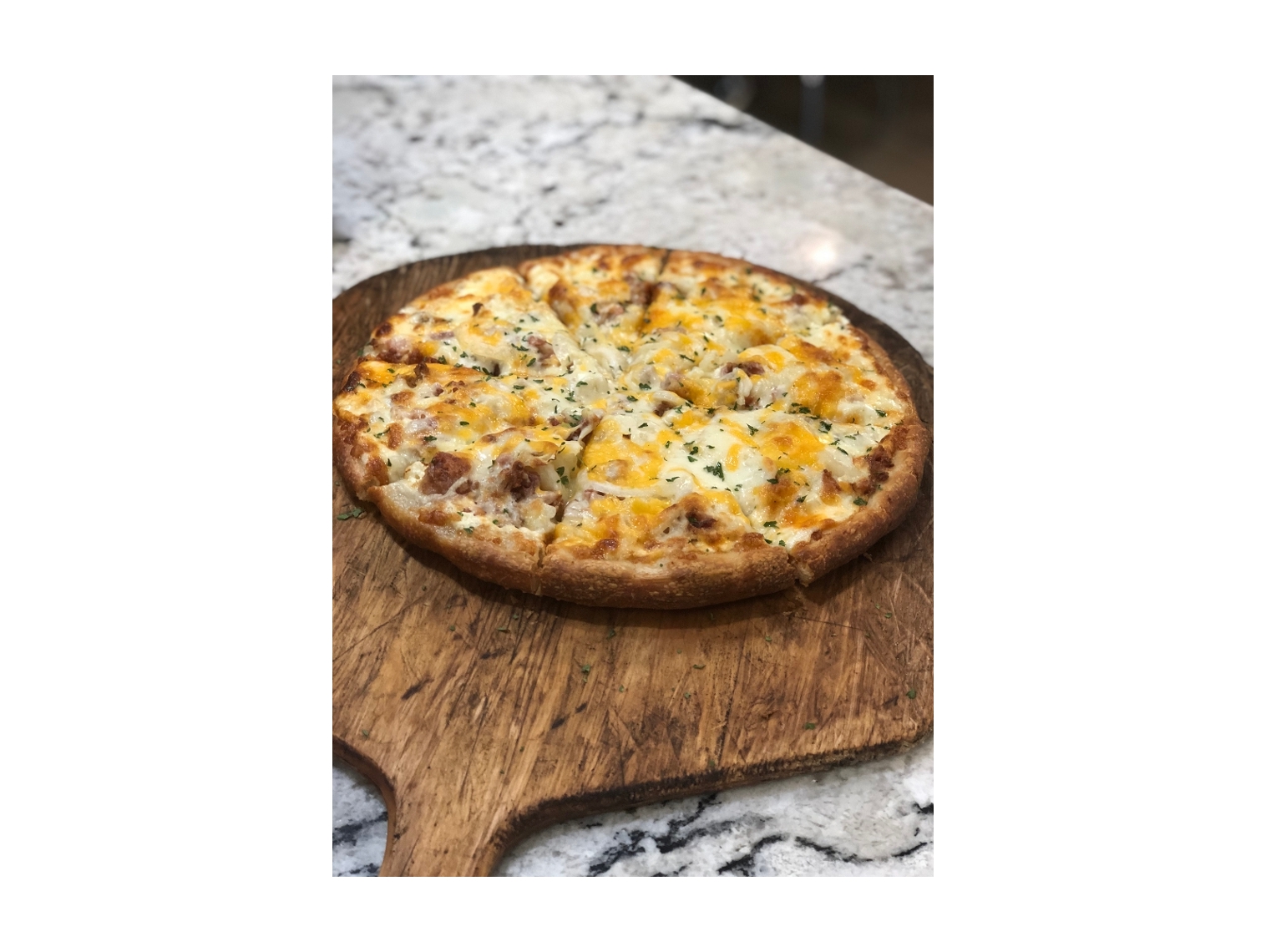 Order Baked Potato Pizza food online from The Pizza Cutters store, Syracuse on bringmethat.com
