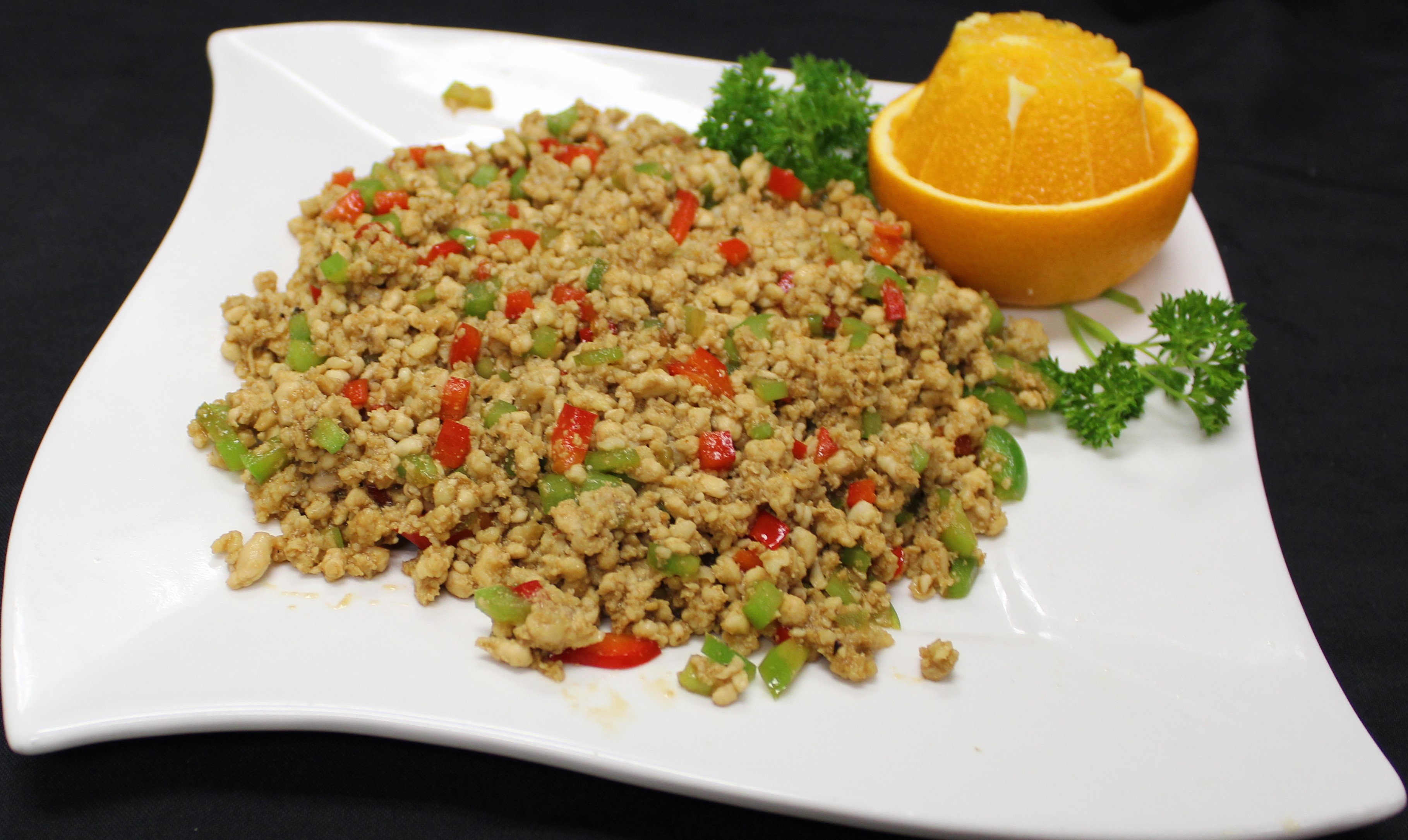 Order H2. Minced Chicken in Lettuce Wraps food online from Green Asian Bistro store, Frisco on bringmethat.com