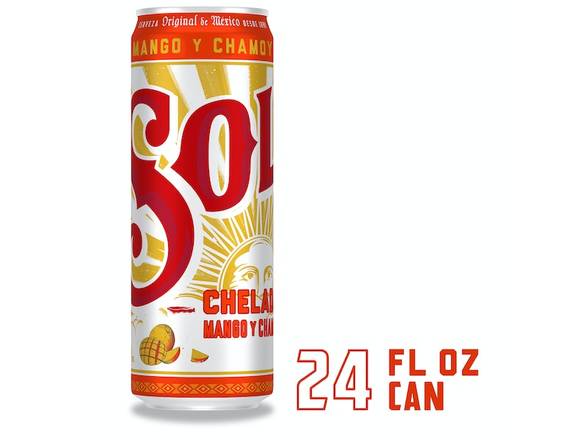 Order Sol Chelada Mango Y Chamoy Mexican Import Beer - 24oz Can food online from Jenny Liquors store, Mt Prospect on bringmethat.com