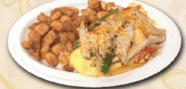 Order Chicken Fajita Omelette food online from Ely's Restaurant store, Las Vegas on bringmethat.com