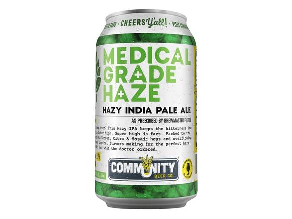 Order Community Beer Co. Medical Grade Haze IPA - 6x 12oz Cans food online from Liquor Cabinet store, Houston on bringmethat.com