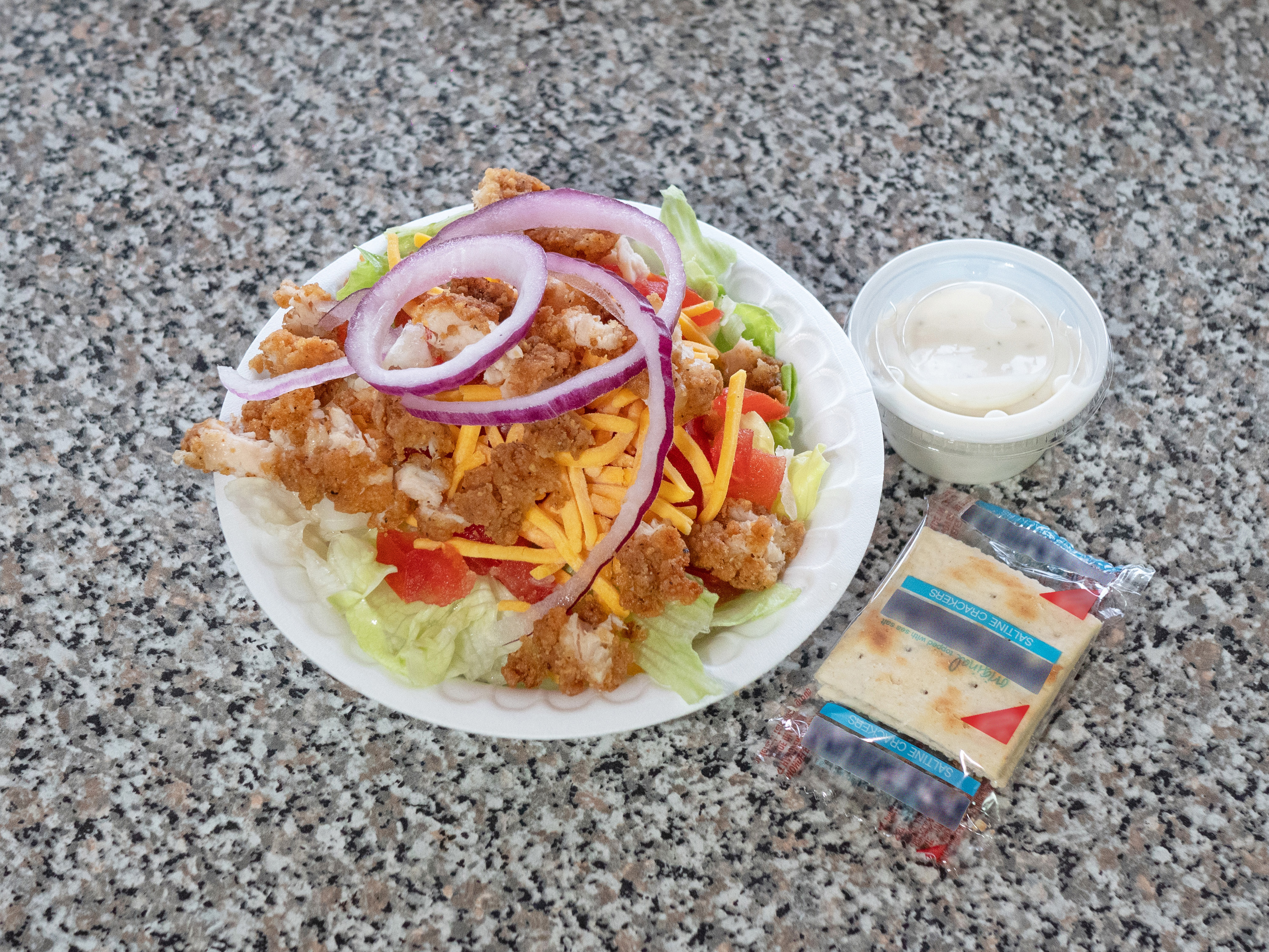 Order Large Chicken Salad food online from Black Jack Pizza store, Dallas on bringmethat.com