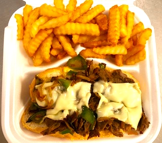 Order Philly with French Fries  food online from Moons Wings & Seafood store, Macon on bringmethat.com