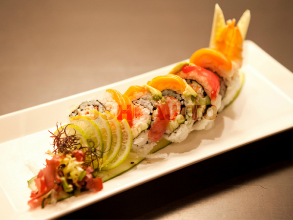 Order Rainbow Roll food online from Sushi Ajito store, Los Angeles on bringmethat.com