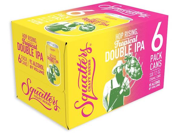 Order Squatters Hop Rising Tropical Double IPA - 6x 12oz Cans food online from Jacob's Liquor store, Sachse on bringmethat.com