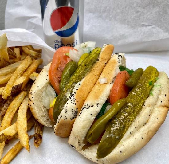 Order Two Veggie Dogs w/ Fries & Drink food online from Doctor dogs store, Roselle on bringmethat.com