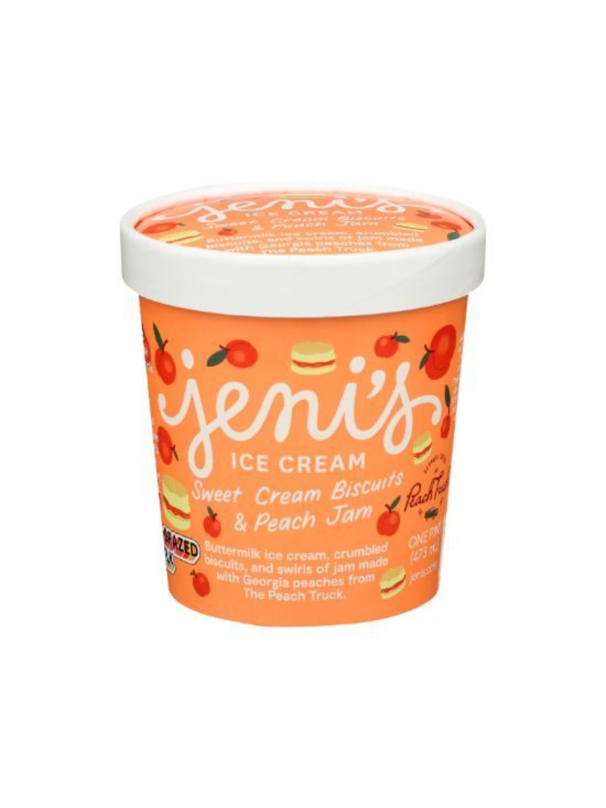 Order Jeni's Sweet Cream Biscuits with Peach Jam Ice Cream (1 Pint) food online from Light Speed Market store, Los Angeles on bringmethat.com