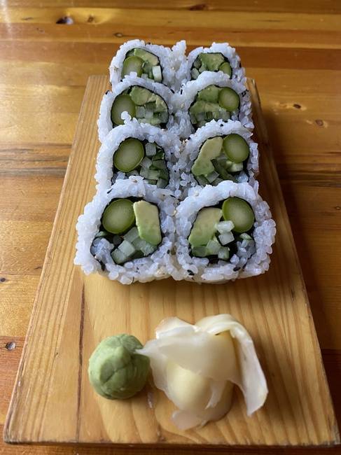 Order Asparagus Cali Roll food online from Blufin Sushi store, Grosse Pointe Farms on bringmethat.com