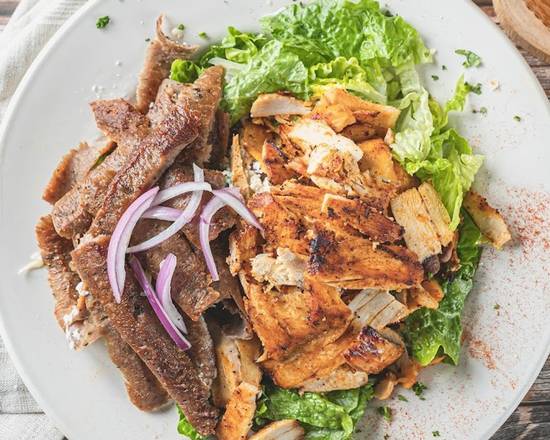 Order Combo Chicken&Gyro Fattoush Salad food online from Cafe Petra Express store, Baton Rouge on bringmethat.com