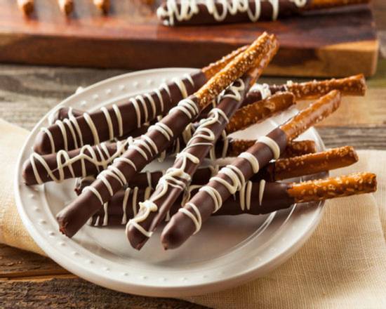 Order Dozen Chocolate Covered Pretzel Sticks food online from Chocolatey Sweets store, Los Angeles on bringmethat.com