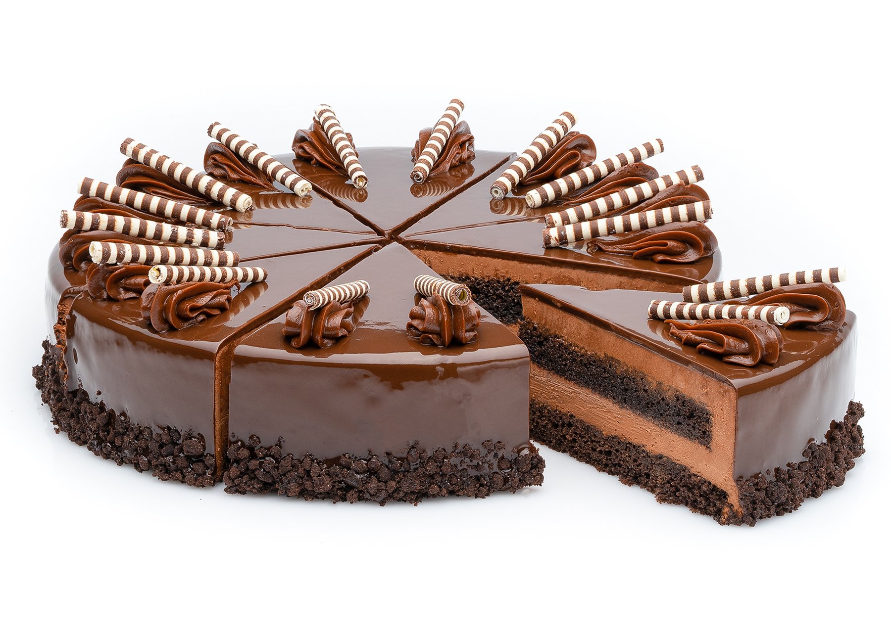 Order CHOCOLATE MARQUISE CAKE 5 SLICES  food online from Le Macaron French Pastries store, Laguna Beach on bringmethat.com