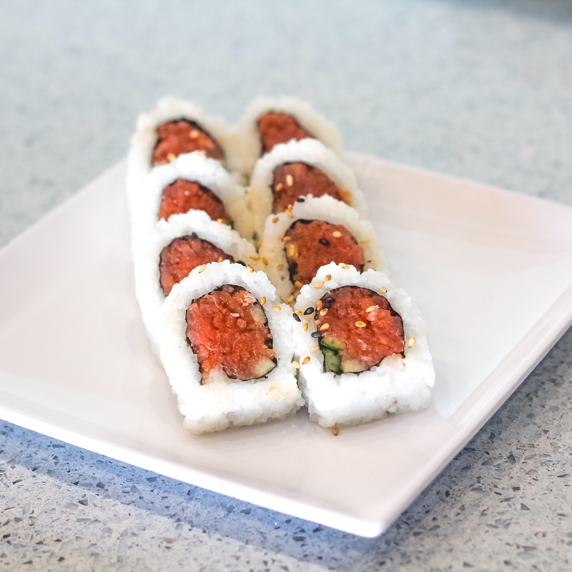 Order Spicy Tuna Roll food online from Rollstop Sushi store, San Pedro on bringmethat.com