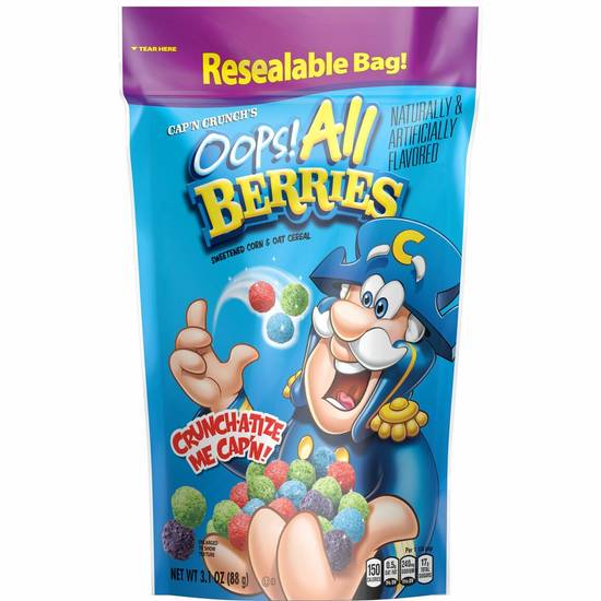 Order Cap'n Crunch's Oops! All Berries - Resealable Bag food online from IV Deli Mart store, Goleta on bringmethat.com