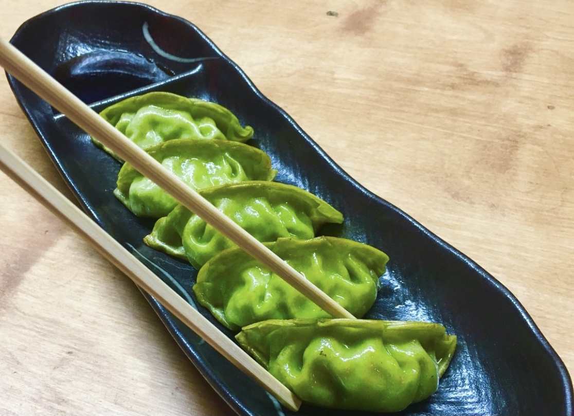 Order Steamed Veggie Gyoza food online from Iron Sushi store, New York on bringmethat.com
