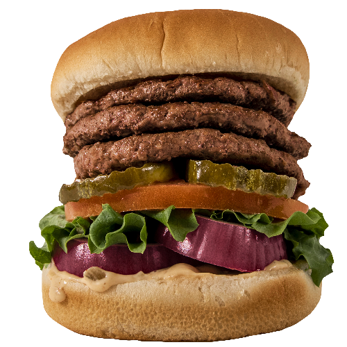 Order 15. Junior Triple Burger food online from Frosty King store, Modesto on bringmethat.com