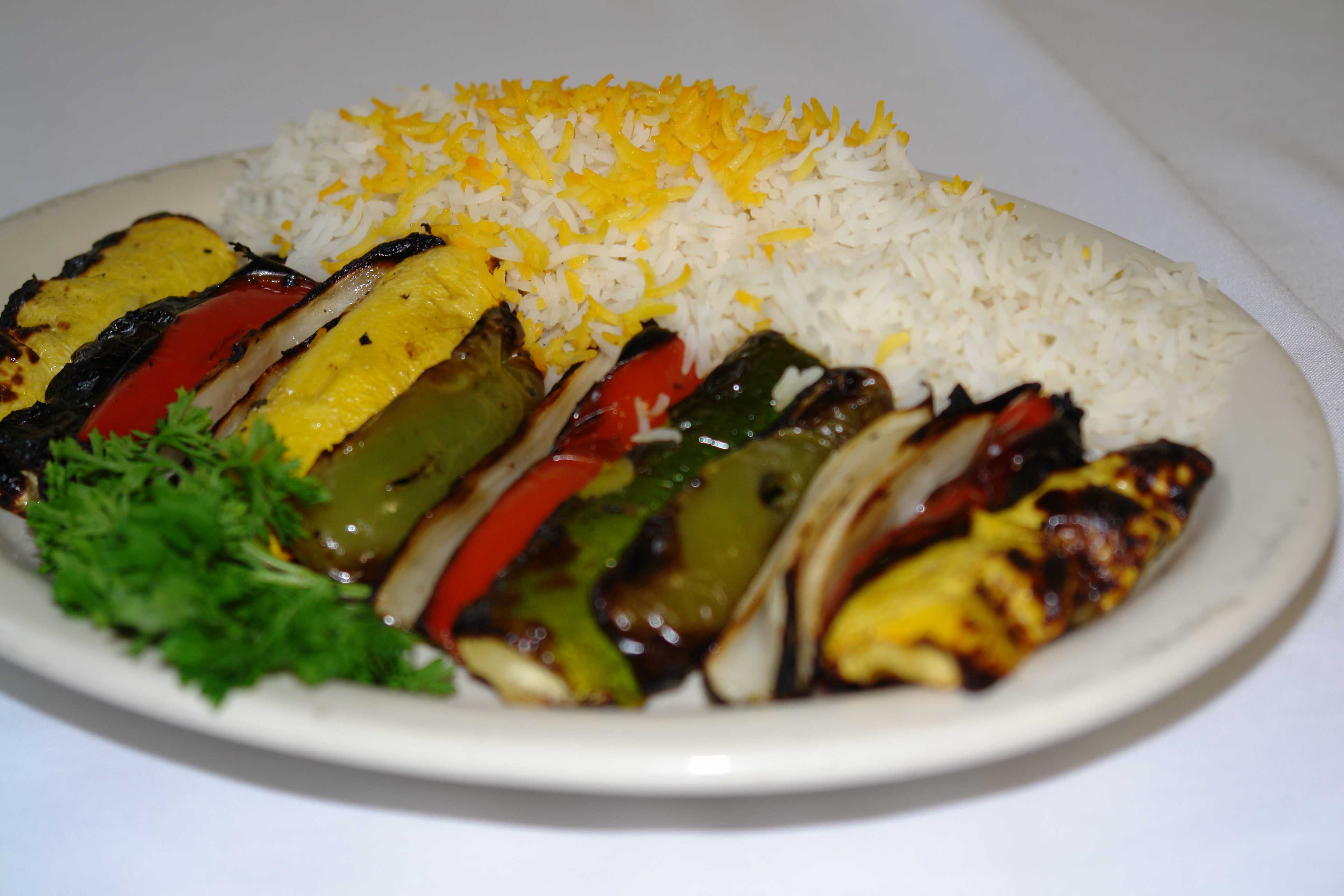 Order Veggie Kabob food online from Shiraz Restaurant store, Glendale on bringmethat.com