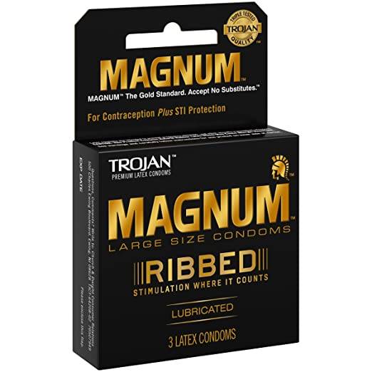 Order Trojan Magnum Ribbed Condoms - 3 Ct food online from Exxon Food Mart store, Port Huron on bringmethat.com
