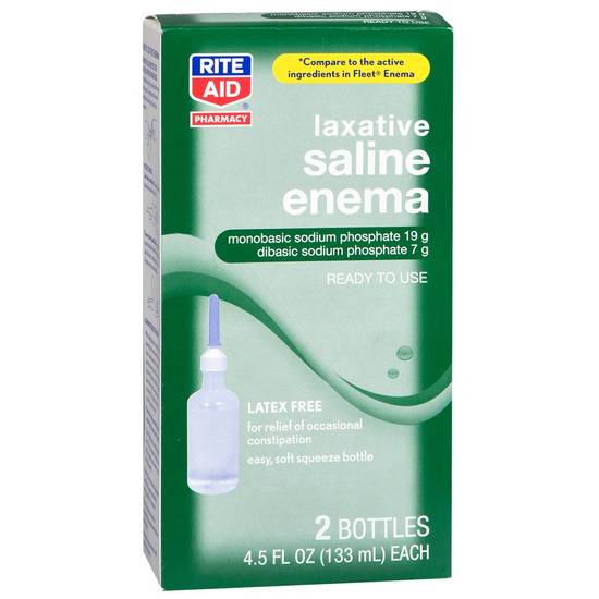 Order Rite Aid Enema Twin Pack 4.5 oz & 9 oz Bottle (2 ct) food online from Rite Aid store, Chico on bringmethat.com