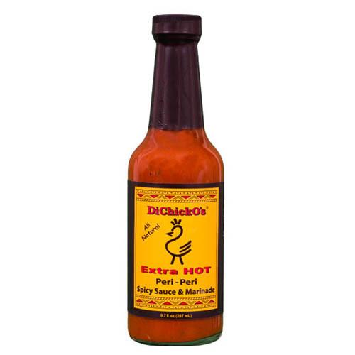 Order Extra Hot Peri-Peri Sauce - 10 oz. bottle food online from Dichicko Peri-Peri Cafe store, Augusta on bringmethat.com