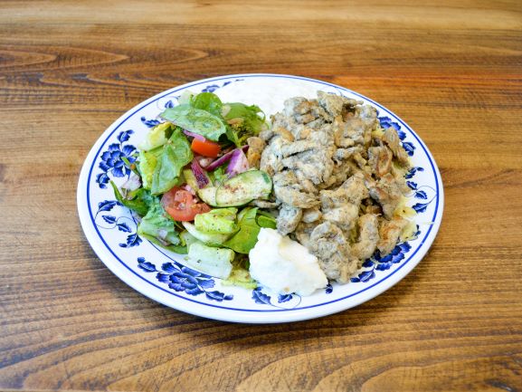 Order 18. Chicken Shawarma Plate food online from Wallys Cafe store, Emeryville on bringmethat.com