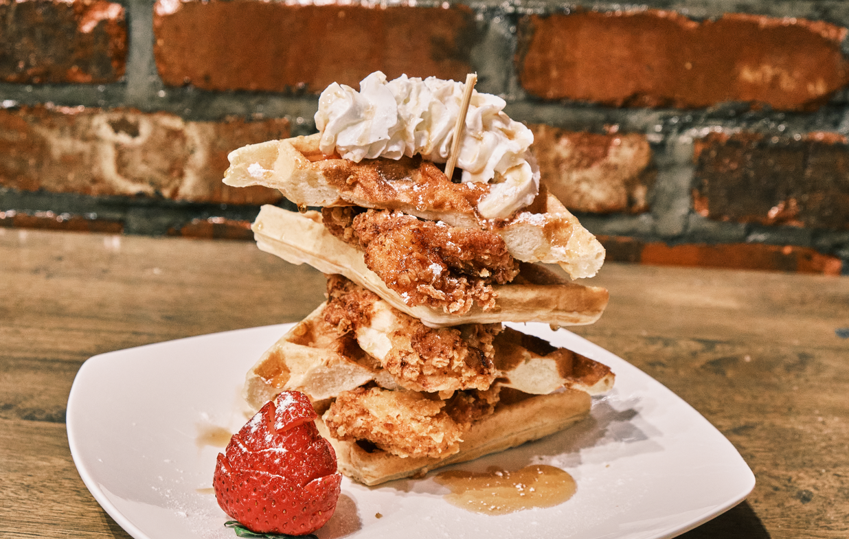 Order Our Famous Harlem Chicken & Waffles  food online from American Grill Binghamton store, Binghamton on bringmethat.com