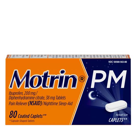 Order Motrin PM Caplets 200 mg Ibuprofen & 38 mg Sleep Aid (80 ct) food online from Rite Aid store, PITTSBURGH on bringmethat.com
