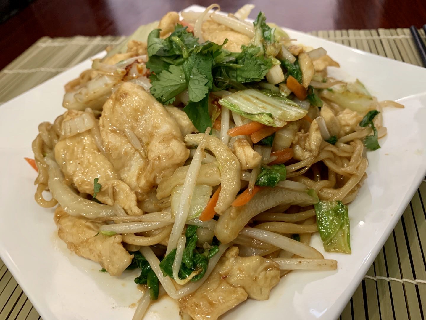 Order C. Pan Fried Chicken Noodle food online from Tasty Hand-Pulled Noodles store, New York on bringmethat.com