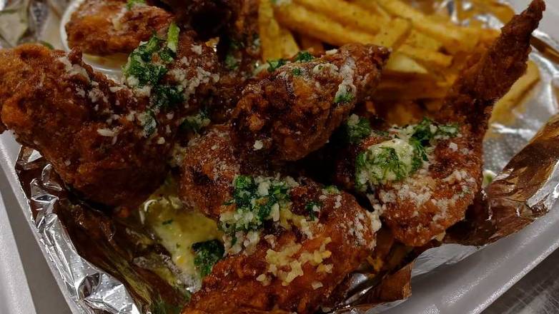 Order Whole Wings (5 pcs) with Fries food online from The Chopping Block store, Cleveland on bringmethat.com