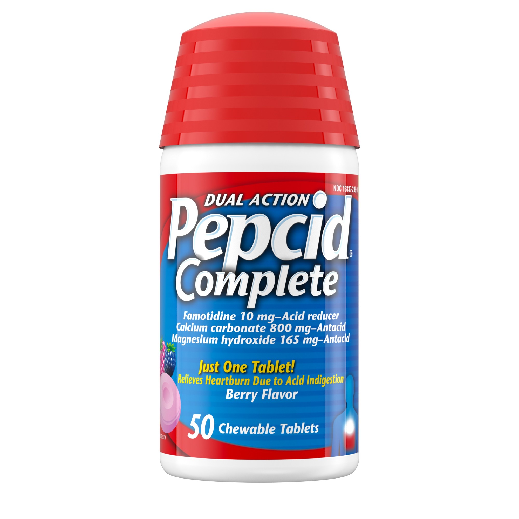 Order Pepcid Complete Acid Reducer + Antacid Chewable Tablets - Berry, 50 ct food online from Rite Aid store, MILLER PLACE on bringmethat.com