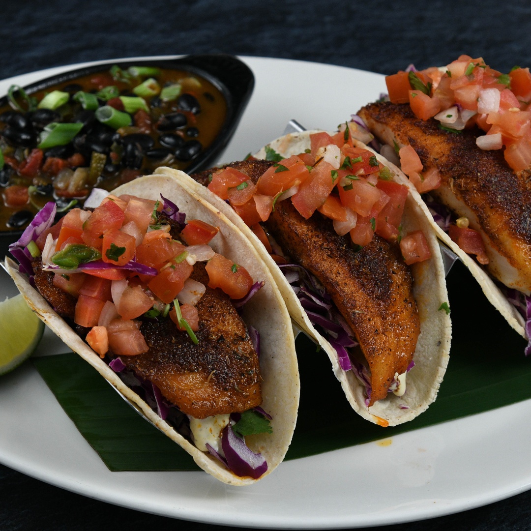 Order Fish Taco Blackened food online from Rainforest Cafe store, Las Vegas on bringmethat.com